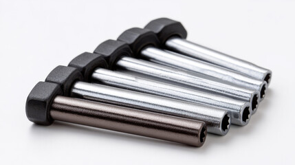 Hex key set with various sizes isolated on white background 
