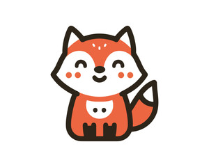 Playful Orange Fox Cartoon Character Vector Illustration