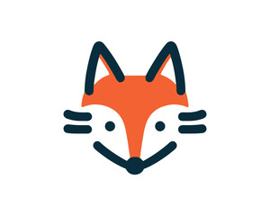 Charming Fox Head Logo Design in Minimalist Style
