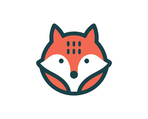Minimalist Fox Head Illustration with Modern Design