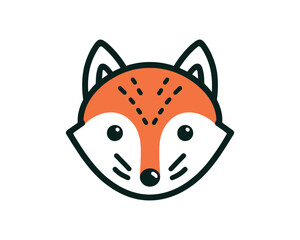 Adorable Fox Head Vector Illustration with Geometric Details
