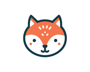 Adorable Fox Head Vector Icon Design with Playful