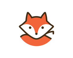 Minimalist Fox Head Vector Illustration with Simple Design