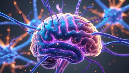 Futuristic AI Brain Integration – Human Intelligence Merging with Advanced Technology