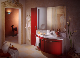 Single shot photo of a bathroom