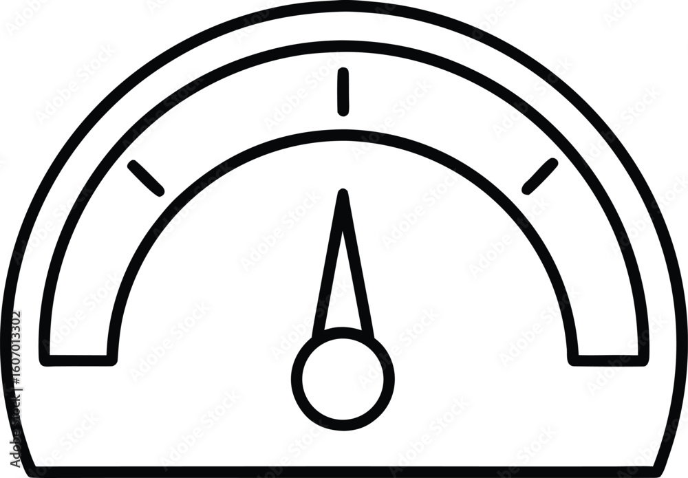 Poster clean line art gauge meter icon showing customization isolated on transparent background
