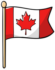 Flag of Canada featuring iconic red maple leaf design
