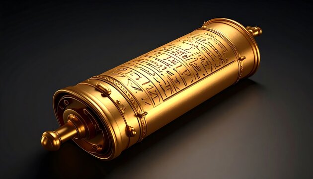 Golden scroll on dark background (1)
