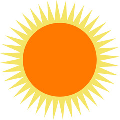 Vector de sol con estilo minimalista. Icono de Verano para sitio web, folleto y app.