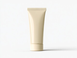 Cosmetic tube on white background. Single empty container for cosmetics, lotion or cream. Packaging mockup for branding.