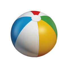 Realistic vector illustration of a multicolored inflatable classic beach ball