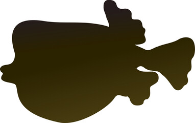 Minimalist Pufferfish Silhouette Illustration in Transparent PNG, Elegant Marine Animal Artwork for Ocean-Themed Designs and Sea Life Concepts