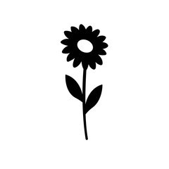 Simple Daisy Flower Fill Icon: Cheerful Floral & Meadow Symbol