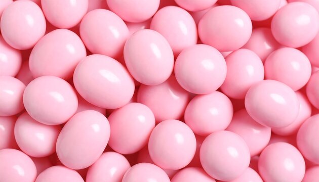 Close-up view of many pastel pink candies - Powered by Adobe