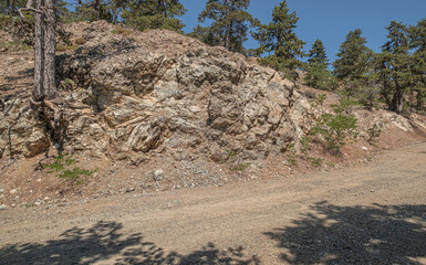 Troodos Geopark, located on Troodos
wooded peak, making up the deepest layer
of oceanic crust section, and Earth's upper
mantle, formed deep below sea-level more
than 90 million years ago, Cyprus