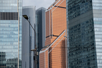 blue wall business buildings architectural background