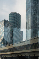 blue wall business buildings architectural background
