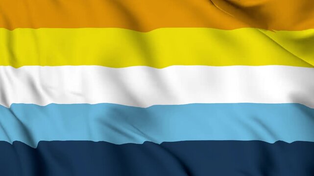 The Aroace pride flag background. Realistic Aroace pride flag waving in the wind. LGBTQ Aroace community symbol Perfect Loop 4K video.