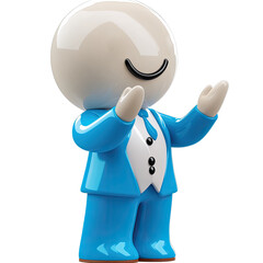 3D render of a cheerful, stylized figure