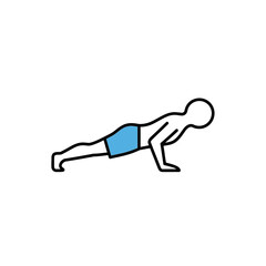 Man Performing a Kneeling PushUp Exercise in Athletic Shorts.