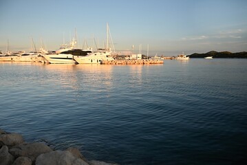 Yachts and boats in the port of Vodice, Croatia
A port on the Adriatic Sea with a view of the moored ships