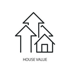 House value thin line vector icons.