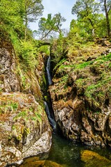 Aira Force Waterfall, Ullswater Lake, Lake District National Park, Cumbria, England