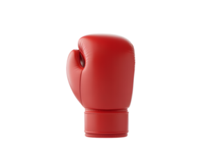 Single Red Boxing Glove Sport Equipment Fighting and Combat Sports Strength and Power Training and Exercise Isolated on Transparent Background