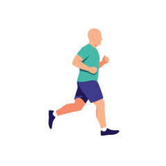 Fototapeta premium Vector Illustration of a Running Man in Sportswear Side View.