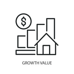 Obraz premium Growth value thin line vector icons.