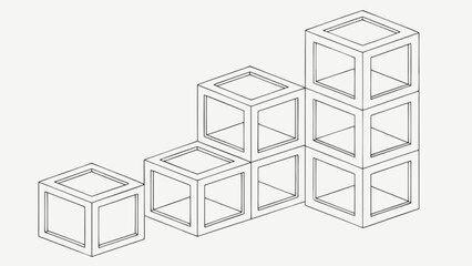 Fototapeta premium Isometric cube structure design for architecture and engineering visualization and presentation model concept