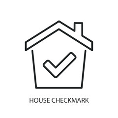House checkmark thin line vector icons.