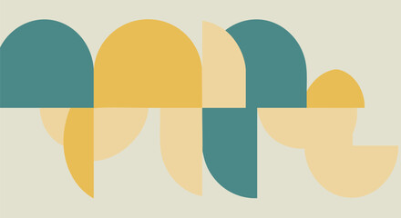 Abstract Minimalist Arc Shapes Seamless Pattern