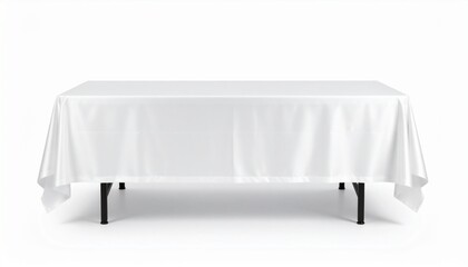 Elegant white tablecloth draped over a rectangular table for special events