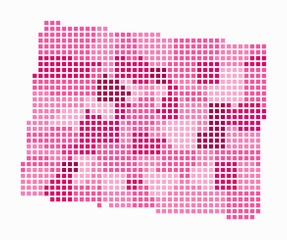 Colorado dotted map. Digital style map of the state on white background. Colorado shape with square dots. Colored dots style. Large size squares. Plain vector illustration.