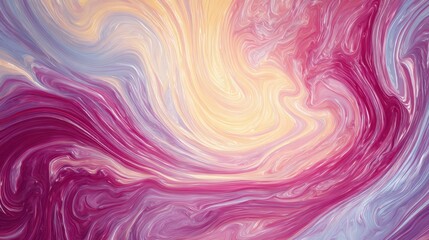 Fototapeta premium An abstract swirl of pink, purple, and yellow colors blending beautifully, perfect for digital art and design.
