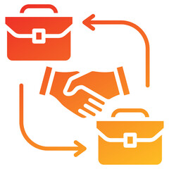 Business To Business Glyph Gradient Icon