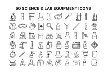 Science and Lab Equipment Icons Set