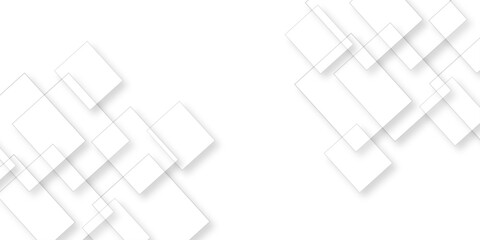 Abstract retro pattern seamless light white geometric square and line vector background. White and gray geometric square technology seamless white banner concept for business and presentation purpose