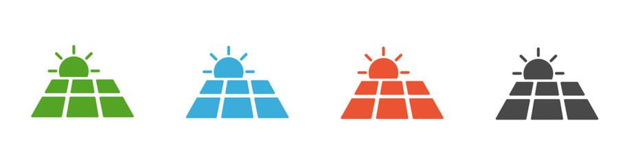 Solar panel icon. Solid vector icon.