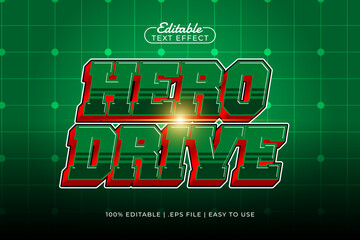 hero drive editable text effect with a hero and super text style