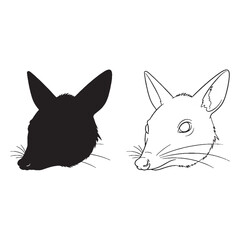 The Bandicoot Body Outline Package - Silent Feeder - Small Size - Bandicoot silhouette - Bandicoot lineart - Bandicoot vector - silhouette & lineart of Bandicoot

