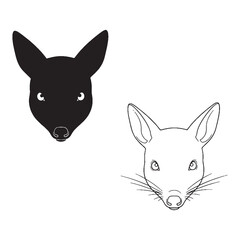 Bandicoot Features Render - Ground Dweller - Rough Fur - Bandicoot silhouette - Bandicoot lineart - Bandicoot vector - vector set of Bandicoot

