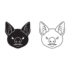 Fototapeta premium The Bat Form Presentation - Gentle Nature - Pointed Ears - Bat silhouette - Bat lineart - Bat vector - vector set of Bat