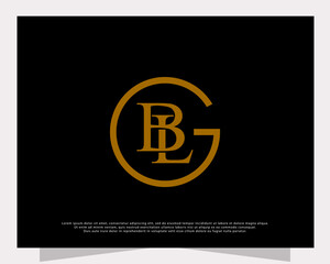Obraz premium luxury B, L and G letter logo, vector illustration