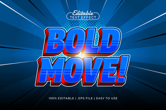 bold move editable text effect with a hero and super text style