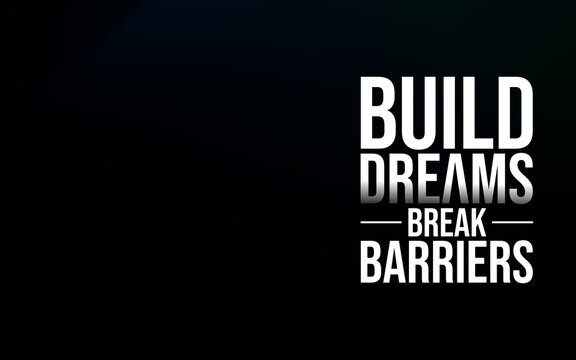 Typography design featuring an empowering motivational quote emphasizing goal-setting and overcoming challenges, placed on a dark gradient background for a strong and impactful presentation.