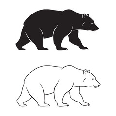 Bear Graphic Collection - Basic Shape - Clear Detail - Bear silhouette - Bear lineart - Bear vector - vector set of Bear

