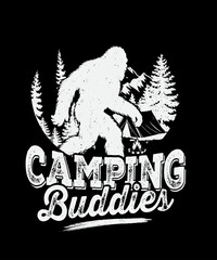 Bigfoot T-Shirt Graphic Design—Funny Sasquatch Illustration for POD, Apparel, Mugs, Stickers & More