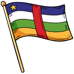 Central African Republic Flag Illustration
